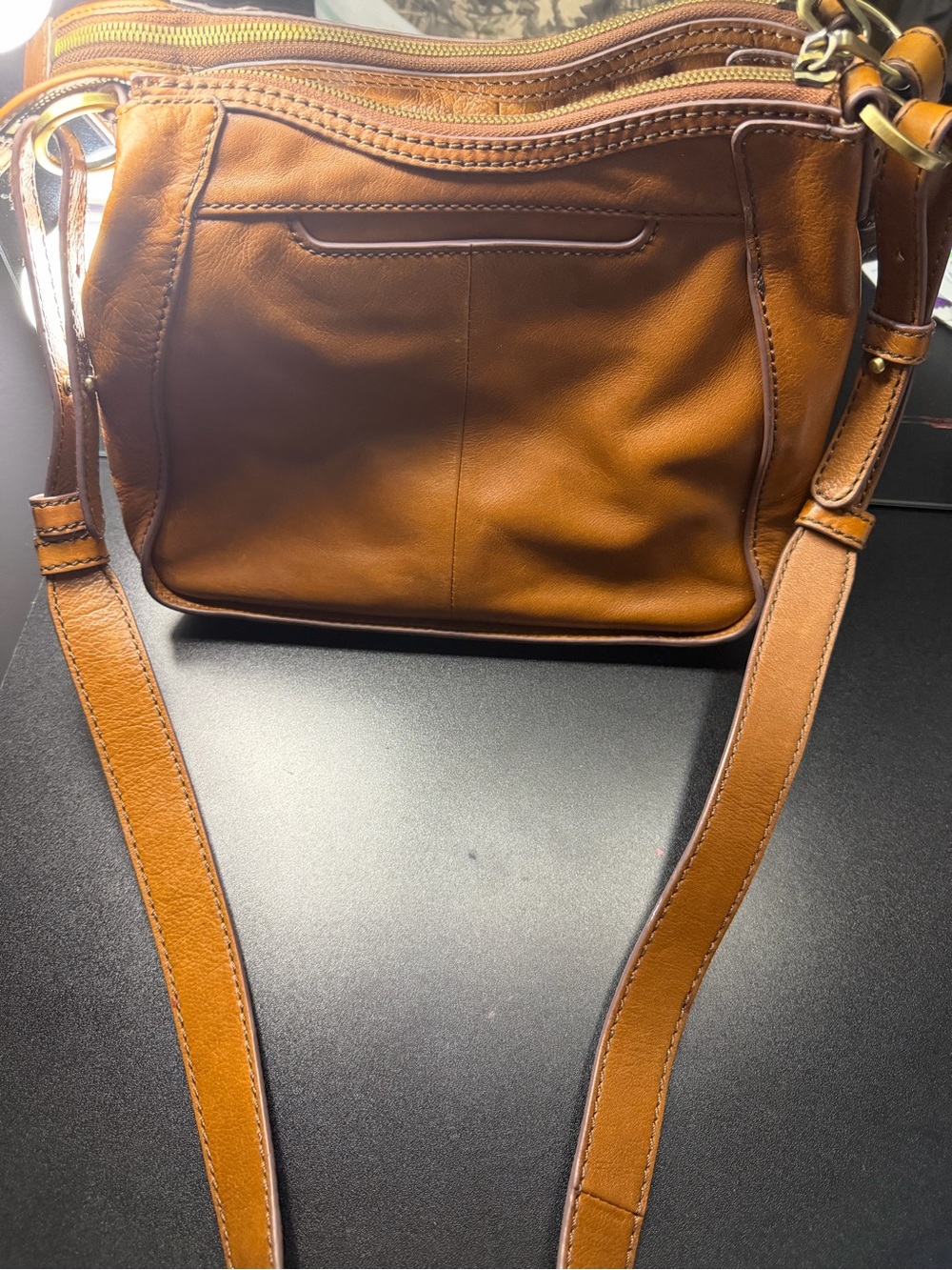 Classic Tan Leather Crossbody Bag - Stylish Everyday Women’s Shoulder Bag